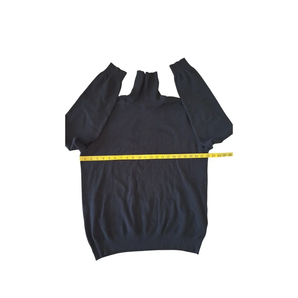 Automobili Lamborghini Mens Black Turtleneck Knit Sweater Logo XL